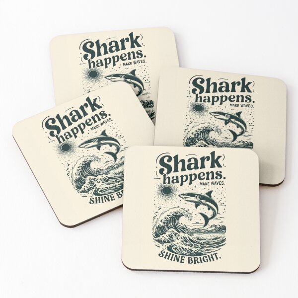 Item preview, Shark Happens – Minimalist Black Shark on Cream Background designed and sold by MitaBoo.
