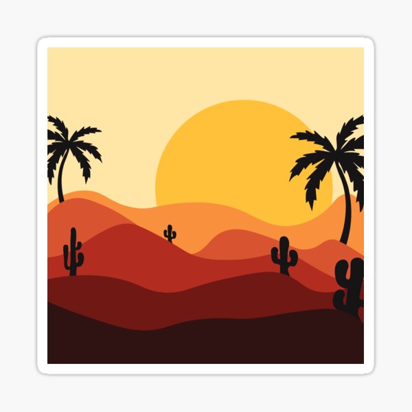Item preview, Sunset in the desert with cacti designed and sold by Tanysha54.