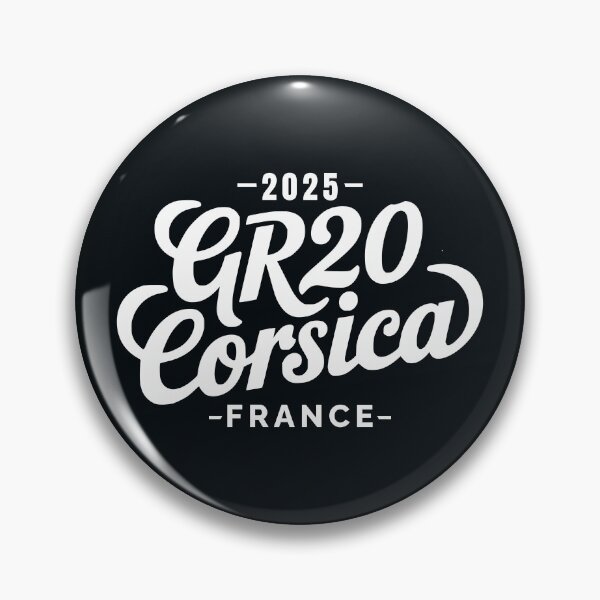 Item preview, GR20 CORSICA- GRANDE RANDONNEE--2025  pinbutton BLACK designed and sold by designkb.