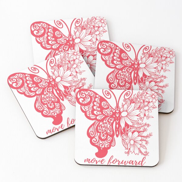 Item preview, Red Move Forward Butterfly Floral designed and sold by Mind Empowerment Designs.