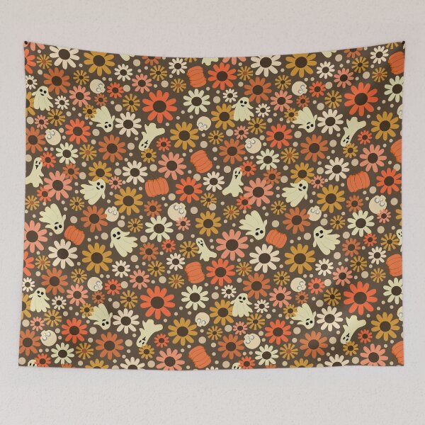 Item preview, ZucyakSa Retro Halloween Florals Ghosts Groovy and Scary Ditsy designed and sold by ZucyakSa.