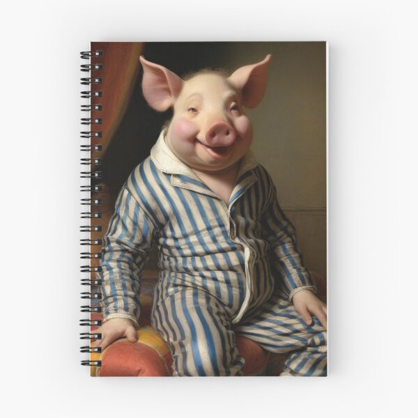 Item preview, Cute Funny Pig in Pijamas Old Portrait designed and sold by MovieSetStories.