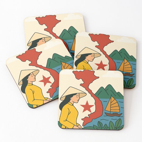 Item preview, Vietnam Travel Art – Ao Dai, Halong Bay & Map designed and sold by TheVietNa.