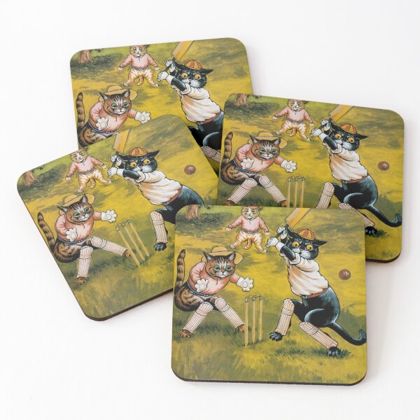Item preview, Funny Vintage Illustration Cats Playing Cricket - Louis Wain - For Cat Lovers - For Cricket Fans designed and sold by Madcatsanddogs.