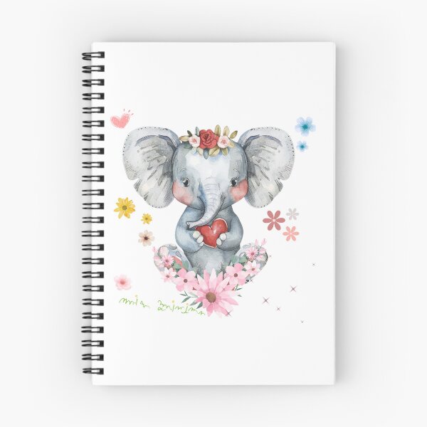 Item preview, Cute pink baby elephant cartoon character with a heart, perfect for a fun wildlife illustration designed and sold by KanDa-Shop.