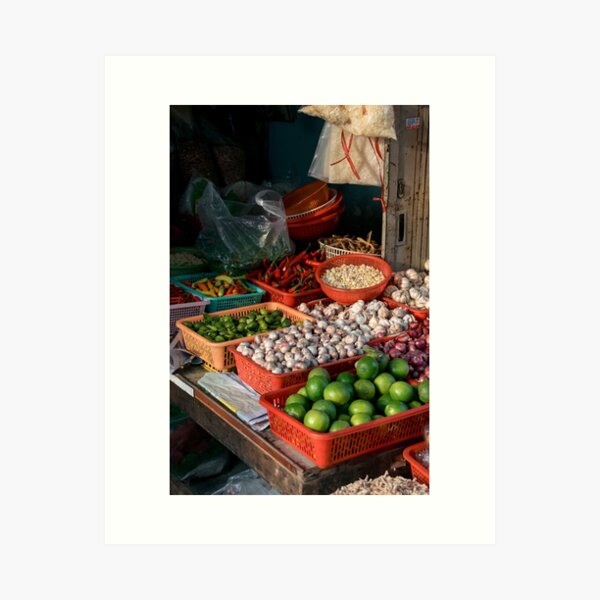 Item preview, Vietnam Market Stall with Chillies and Limes designed and sold by pjwphoto.