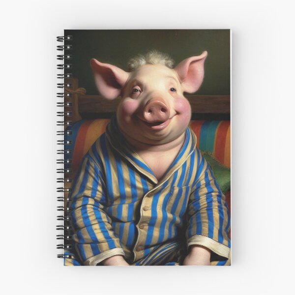 Item preview, Cute Funny Pig in Pijamas Old Portrait designed and sold by MovieSetStories.
