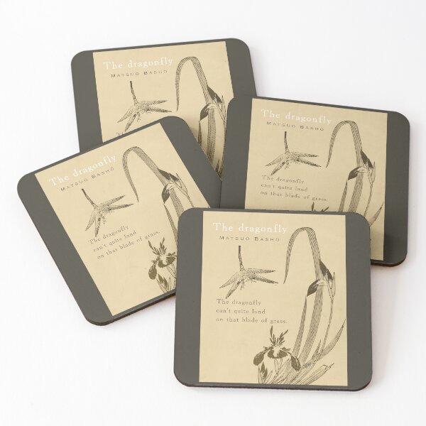 Item preview, Matsuo Bashō (松尾芭蕉): Matsuo Bashō quote:  The dragonfly can't quite land on that blade of grass. designed and sold by artbleed.