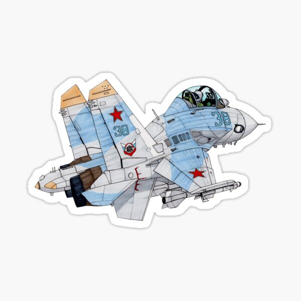 Sukhoi Su-27 Flanker cartoon Sticker