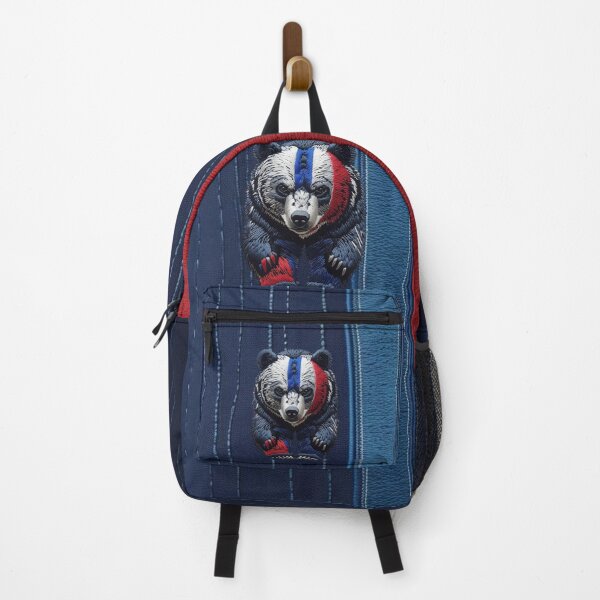 Item preview, Russian Bear Embroidery Patch Patriotic Red Blue White Animal Design designed and sold by ArtDesignTp.