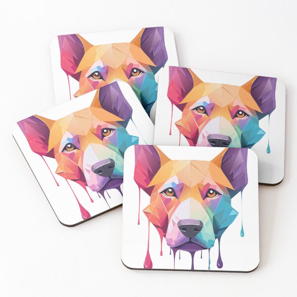 Item preview, Geometric Dog Art – Dripping Pastel Design – Modern Wall Decor – Emotional Expression designed and sold by NebulaXion.