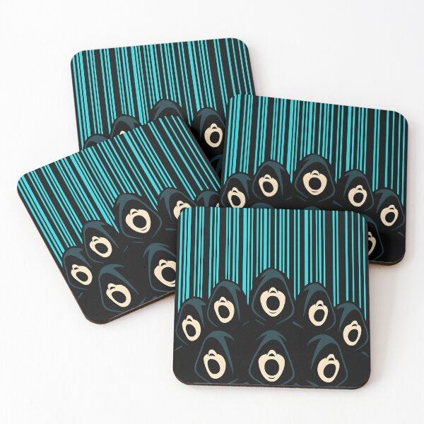 Item preview, Digital Choir Dystopia – Hooded Singers Under Cyber Barcode Rain designed and sold by Shoot-The-Moon.