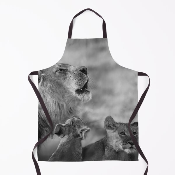 Item preview, A Lion and Two Cubs in Botswana in BW designed and sold by Kay Brewer.