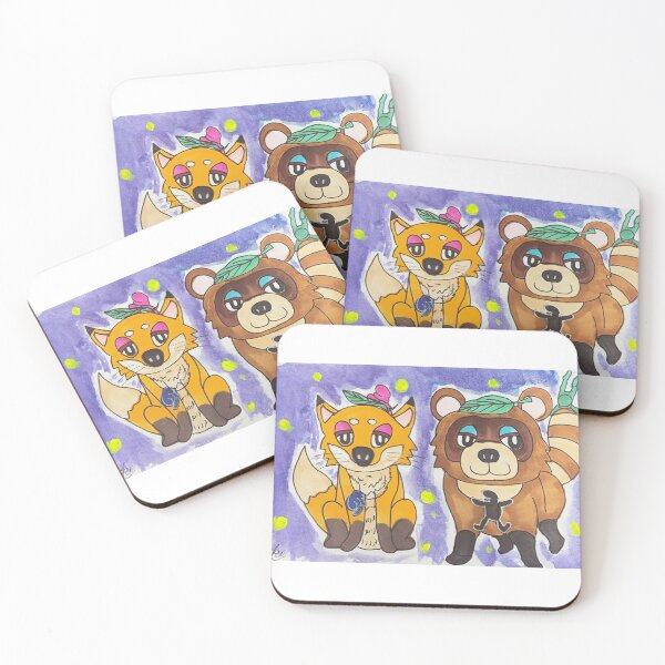 Item preview, Fox and Raccoon designed and sold by AkiCreatures.