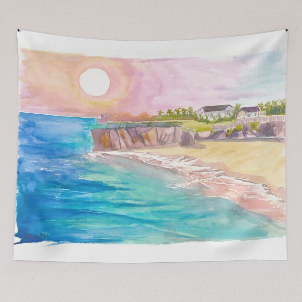 Item preview, Barbados Crane Beach Bliss with Turquoise Waves and Palms designed and sold by artshop77.