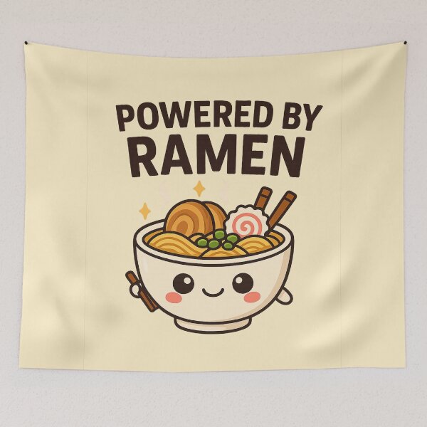 Item preview, Powered by Ramen - Cute Anime Food Lover Design designed and sold by Diwakar-Designs.