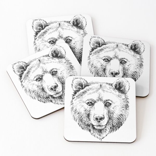 Item preview, Pen and Ink Bear Drawing – Symbol of Strength Art designed and sold by CulturalCurios.