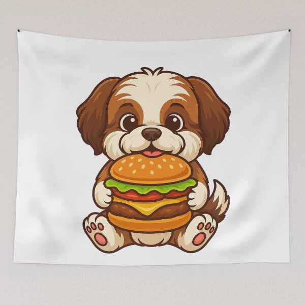 Item preview, Shih Tzu Eating Hamburger  designed and sold by k3rstman1.