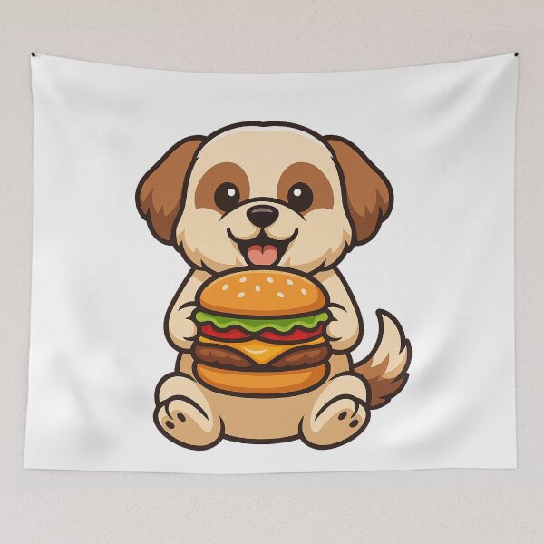 Item preview, Shih Tzu Eating Hamburger  designed and sold by k3rstman1.