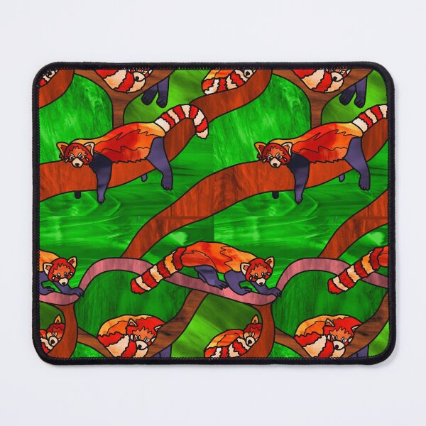 Item preview, Red panda stained glass window pattern designed and sold by peskychloe.