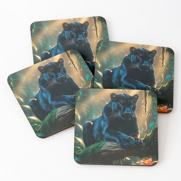Item preview, Black Panther Resting in Jungle designed and sold by Enchanting Art Vista.