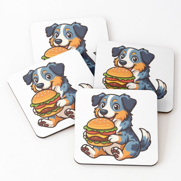 Item preview, Australian Shepherd Eating Hamburger designed and sold by k3rstman1.