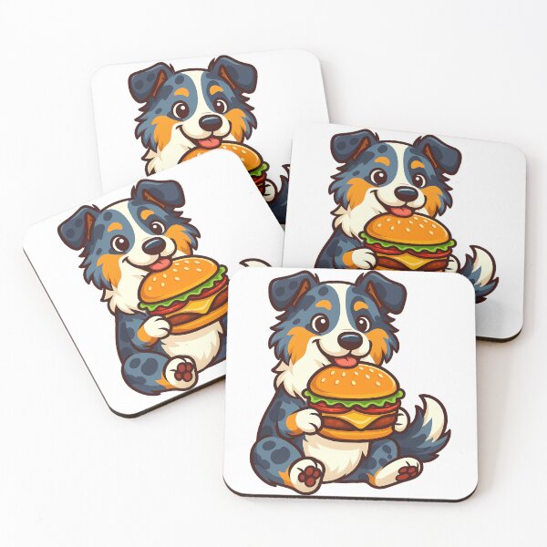 Item preview, Australian Shepherd Eating Hamburger designed and sold by k3rstman1.
