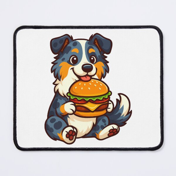 Item preview, Australian Shepherd Eating Hamburger designed and sold by k3rstman1.