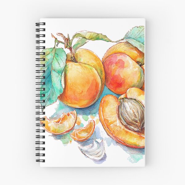 Item preview, Sweet Apricot Watercolor Fruit Illustration – Whole and Halved designed and sold by Moss and Moon Studio.