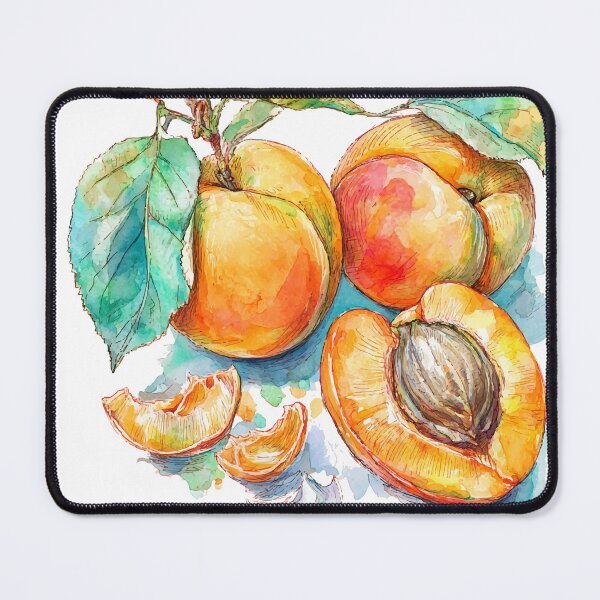 Item preview, Sweet Apricot Watercolor Fruit Illustration – Whole and Halved designed and sold by Moss and Moon Studio.