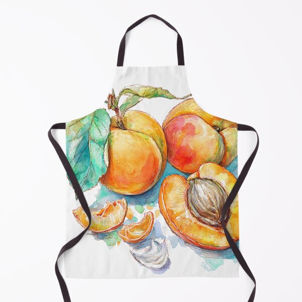 Item preview, Sweet Apricot Watercolor Fruit Illustration – Whole and Halved designed and sold by Moss and Moon Studio.