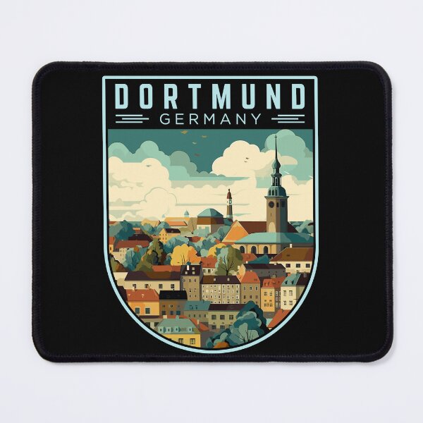 Item preview, Dortmund in North Rhine-Westphalia, Germany Retro Travel Art Badge designed and sold by MaateoDesign.
