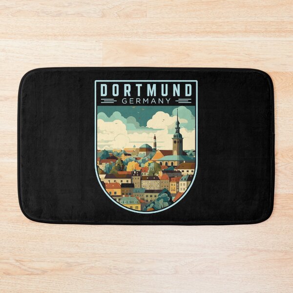 Item preview, Dortmund in North Rhine-Westphalia, Germany Retro Travel Art Badge designed and sold by MaateoDesign.