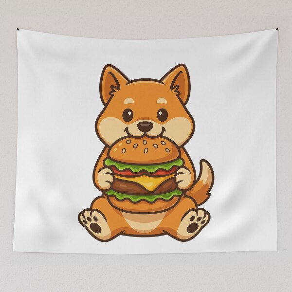 Item preview, Shiba Inu Eating Hamburger designed and sold by k3rstman1.