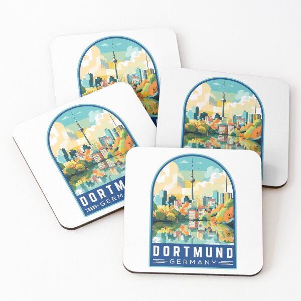 Item preview, Dortmund in North Rhine-Westphalia, Germany Vintage Travel Art Emblem designed and sold by MaateoDesign.