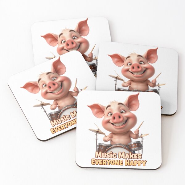 Item preview, Joyful Pig Drummer – Music Makes Everyone Happy designed and sold by AleksKos.