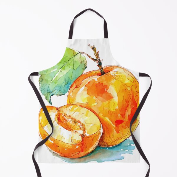 Item preview, Sweet Apricot Watercolor Fruit Illustration – Whole and Halved designed and sold by Moss and Moon Studio.