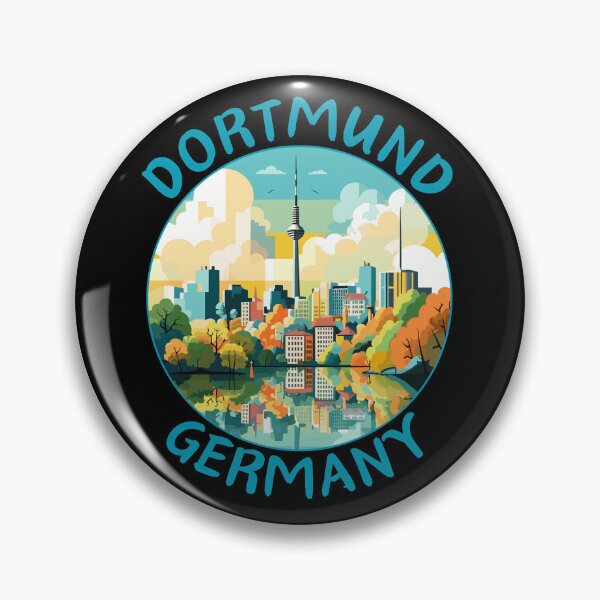 Item preview, Dortmund in North Rhine-Westphalia, Germany Retro Travel Art Circle Emblem designed and sold by MaateoDesign.