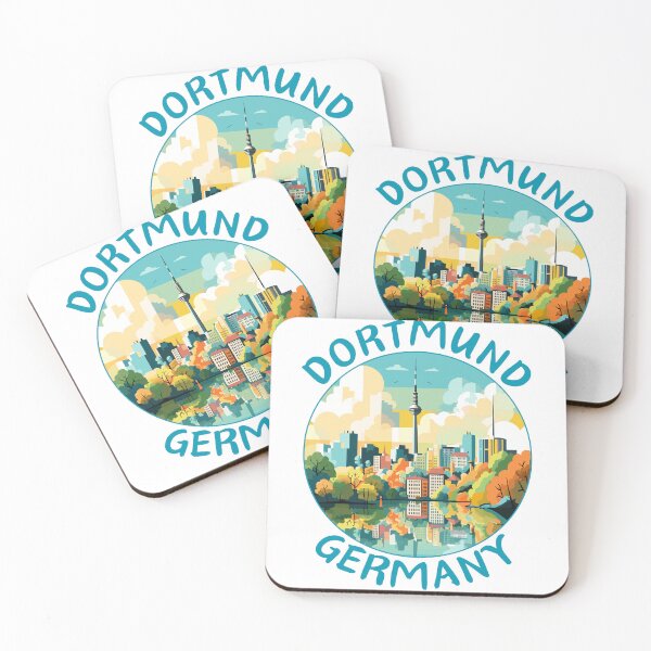 Item preview, Dortmund in North Rhine-Westphalia, Germany Retro Travel Art Circle Emblem designed and sold by MaateoDesign.