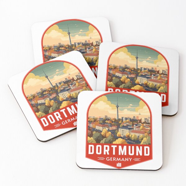 Item preview, Dortmund in North Rhine-Westphalia, Germany Vintage Travel Art Badge designed and sold by MaateoDesign.