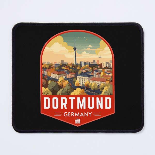 Item preview, Dortmund in North Rhine-Westphalia, Germany Vintage Travel Art Badge designed and sold by MaateoDesign.