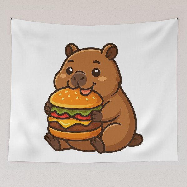 Item preview, Capybara Eating Hamburger designed and sold by k3rstman1.