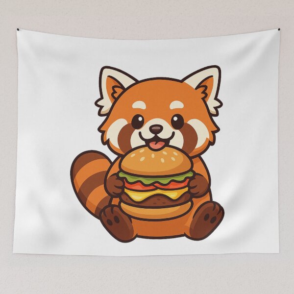 Item preview, Red Panda Eating Hamburger designed and sold by k3rstman1.