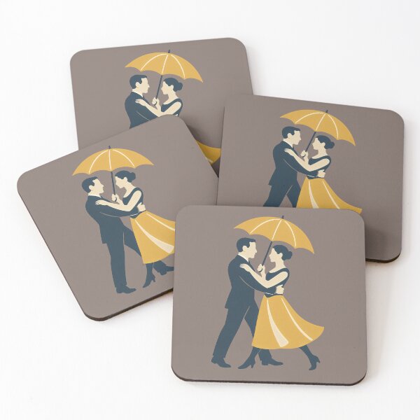 Item preview, Dancing in the Rain Retro Romance Couple designed and sold by Shoot-The-Moon.