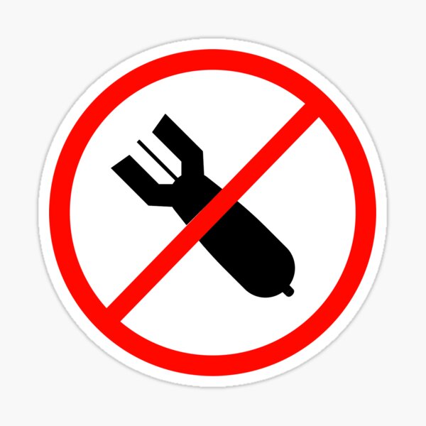 Item preview, NO BOMBS - ACTIVISM - PROTEST - CULTURE - SAFTEY SIGN designed and sold by SentientGallery.