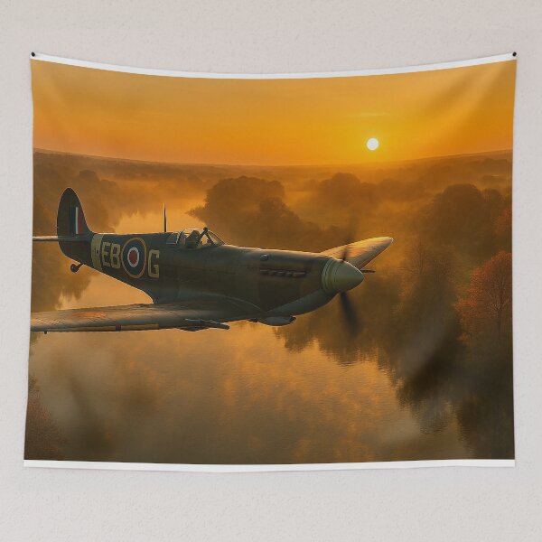 Item preview, River of Light Spitfire at Sunrise designed and sold by Skyframe Aviation.
