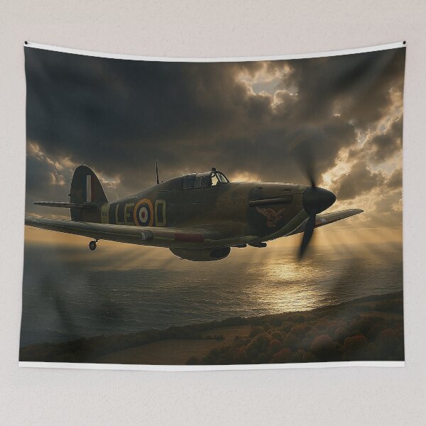Item preview, Light Over Channel Hurricane on Patrol designed and sold by Skyframe Aviation.