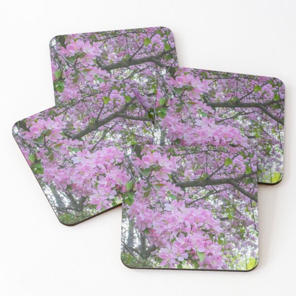 Item preview, Closeup of a Branch of Beautiful, Pink Crabapple Blossoms on a Spring Evening designed and sold by LINDA MCKUSICK.