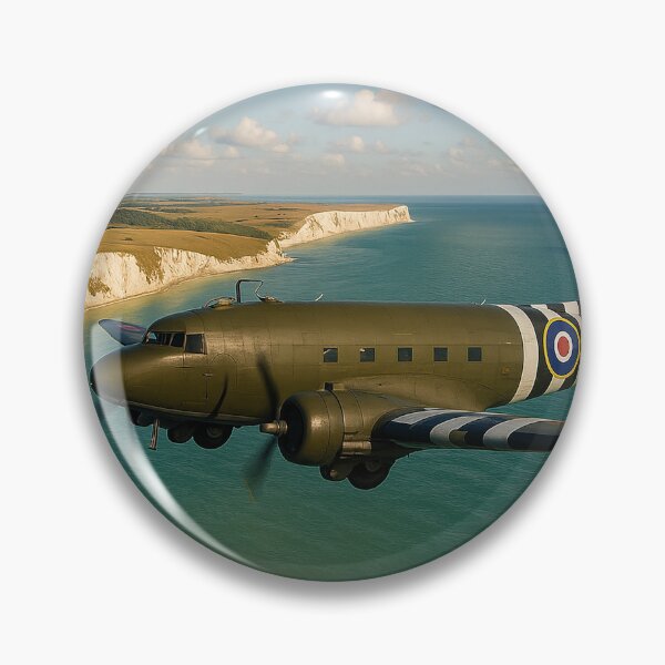 Item preview, Coastal Passage Dakota Over Chalk Cliffs designed and sold by Skyframe Aviation.