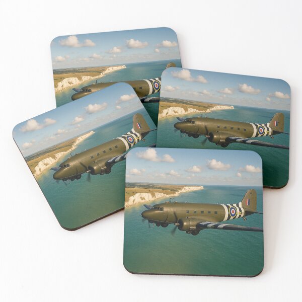 Item preview, Coastal Passage Dakota Over Chalk Cliffs designed and sold by Skyframe Aviation.